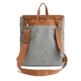 Crazy Horse en cuir imperméable Canvas Backpack_B