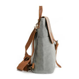 Crazy Horse en cuir imperméable Canvas Backpack_B