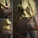 Crazy Horse Leather Large Capacity Travel Bag_L