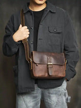 Crazy Horse Leather Shoulder Bag_V