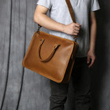 Crazy Horse Leather Briefcase/Business Bag_F