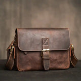 Crazy Horse Leather Shoulder Bag_V