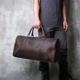 Crazy Horse Leather Gran capacidad de viaje Bag_e
