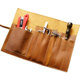 工具やペンを収納できるクレイジーホースレザーのペンケース_I。耐久性に優れた本革でビジネスにも最適。
