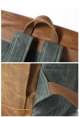 クレイジーホースレザー 防水キャンバスリュック_A