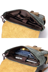 クレイジーホースレザー 防水キャンバスリュック_A