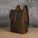 Backpack_w de cuero de caballo loco