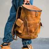 Backpack_y de cuero de caballo loco