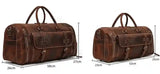 クレイジーホースレザーの大容量トラベルバッグ、2サイズ展開。耐久性と収納力を兼ね備えたダッフルバッグ。