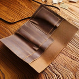 未使用状態のクレイジーホースレザー ペンケース_I、内側のポケット構造が確認できる本革製品。