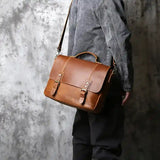 Crazy Horse Leather Briefcase/Business Bag_AA