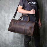 Crazy Horse Leather Large Capacity Travel Bag_E