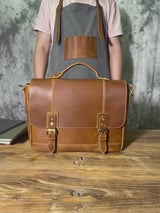 Crazy Horse Leather Briefcase/Business Bag_AA