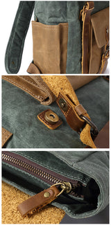 クレイジーホースレザー 防水キャンバスリュック_A