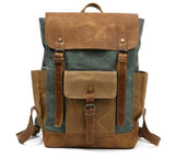 クレイジーホースレザー 防水キャンバスリュック_A